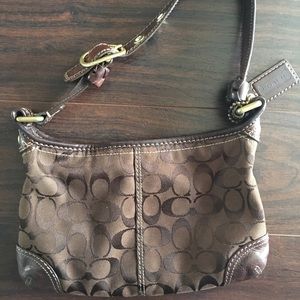 Brown Signature Coach Handbag