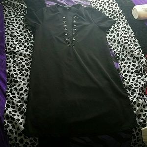 Black laced up dress