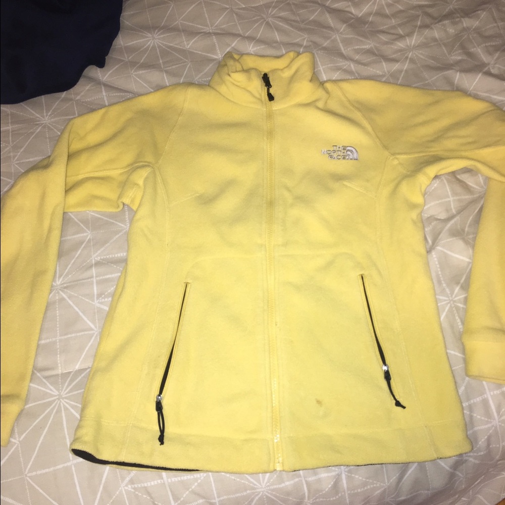 Women's Yellow North Face Fleece zip up