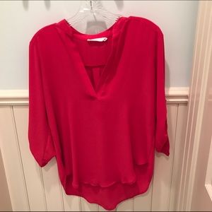 Red chiffon blouse