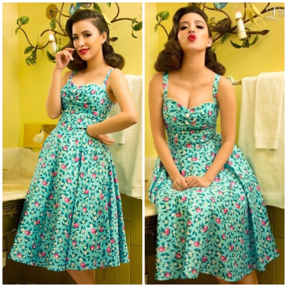 Nancy Dress in Blue Lemonade- Large
