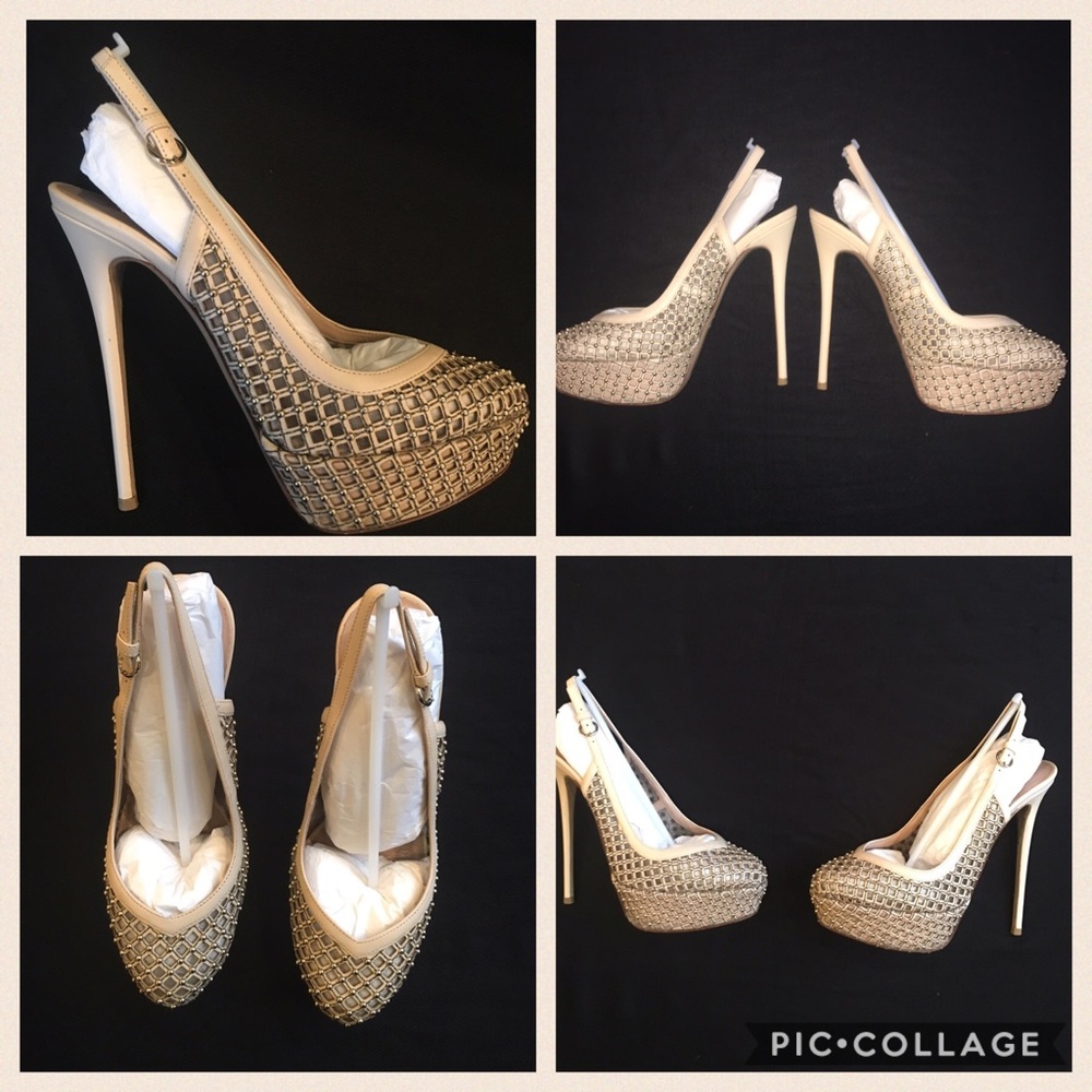 Valentino Cage Mesh Slingback Pumps - Picture 2 of 4