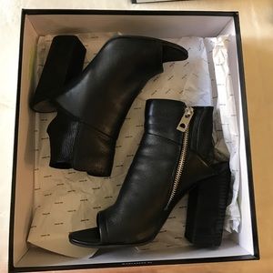 Black open toe booties