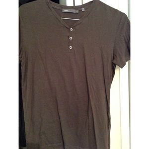 Vince Men's Short Sleeve Brown Shirt
