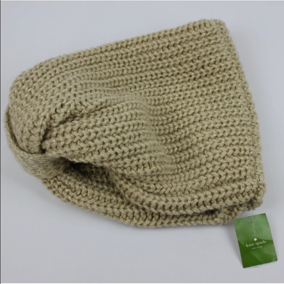 KATE SPADE women\'s metallic hat & snood NEW