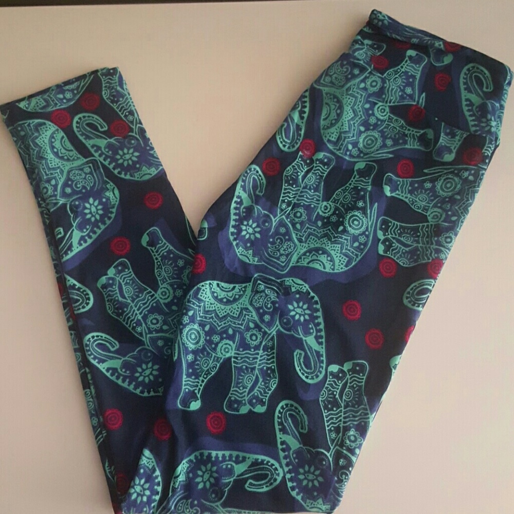 Blue elephant OS lularoe leggings