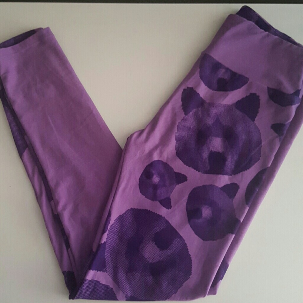 OS purple bear lularoe leggings