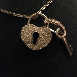 Heart lock and key necklace