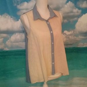 LAST DAY! NWT TRICOLOR SLEEVELESS TOP!