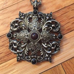 Ornate Lucky Brand Silver Necklace