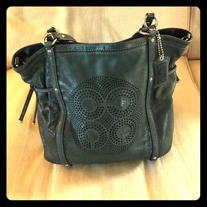 Black all leather Coach purse