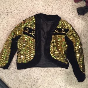 Sequin and Velvet Bomber Jacket