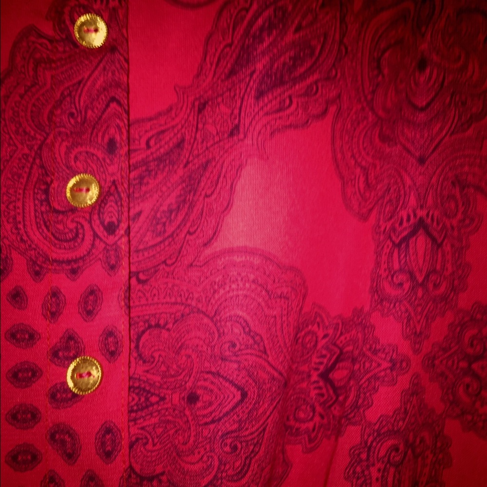 Dark Red Patterned Top - Picture 2 of 3