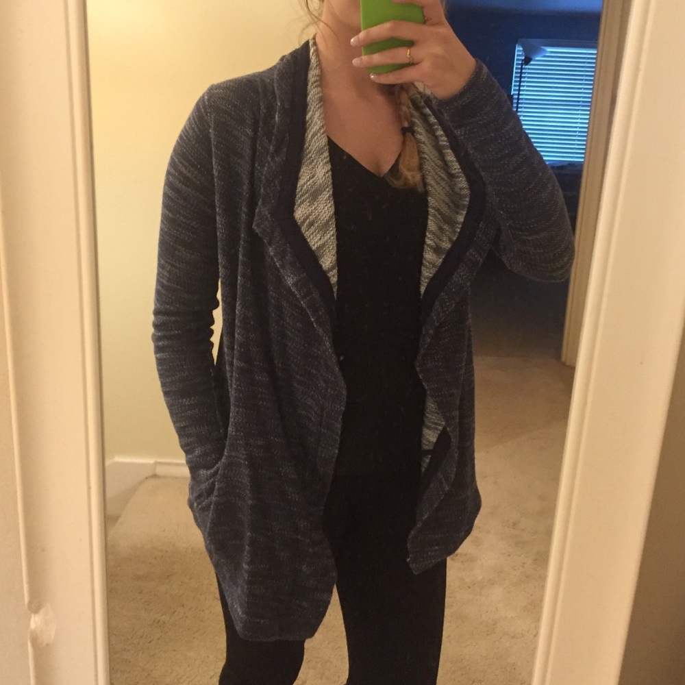Waterfall/faux blazer cardigan