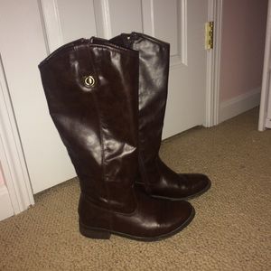 Brown riding boots