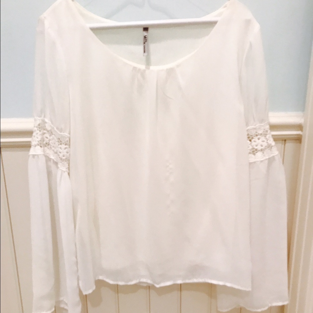White chiffon hippie shirt