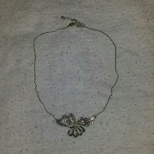 Bow diamond necklace
