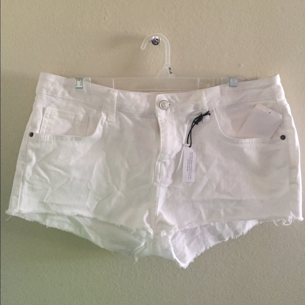 Topshop white stretch low rise US 10 shorts - Picture 1 of 4