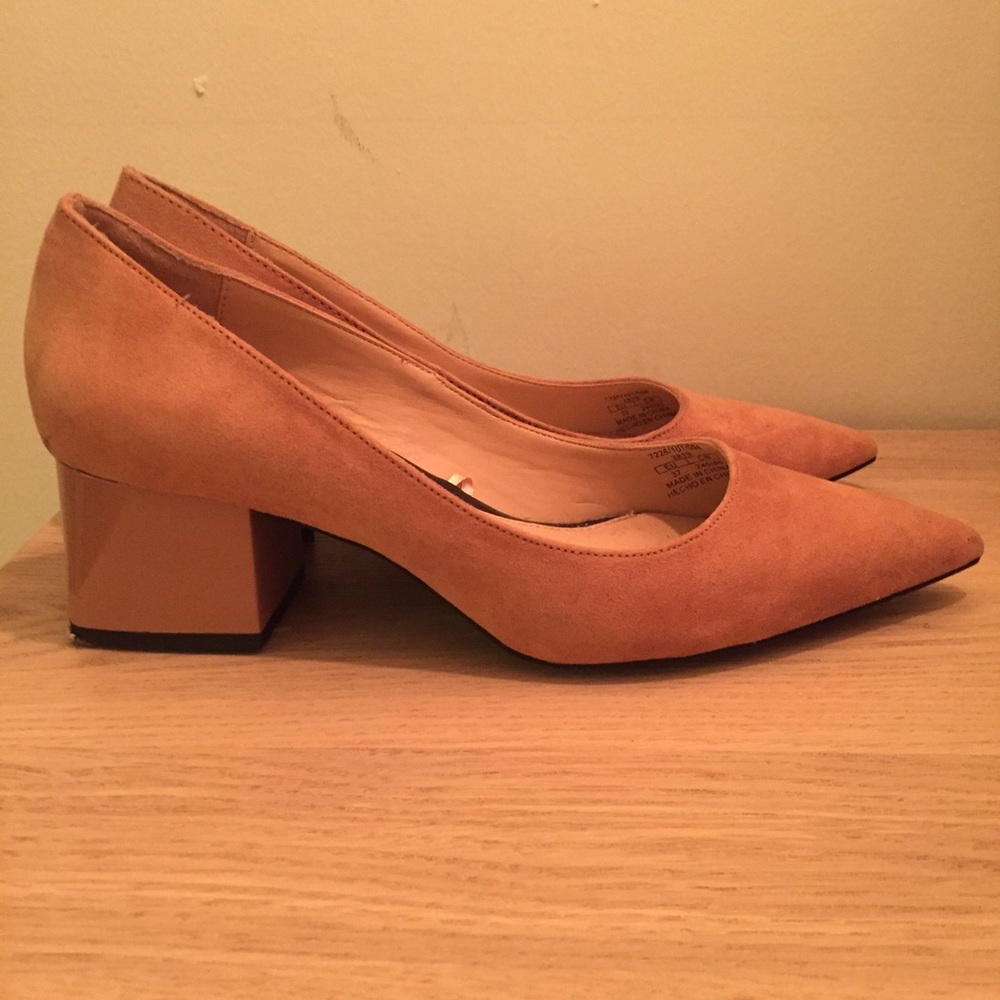 Zara block heel pumps