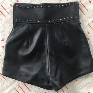 NEW Leather studded high waisted shorts