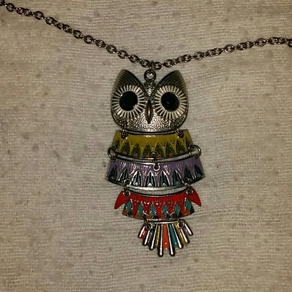 Long owl necklace