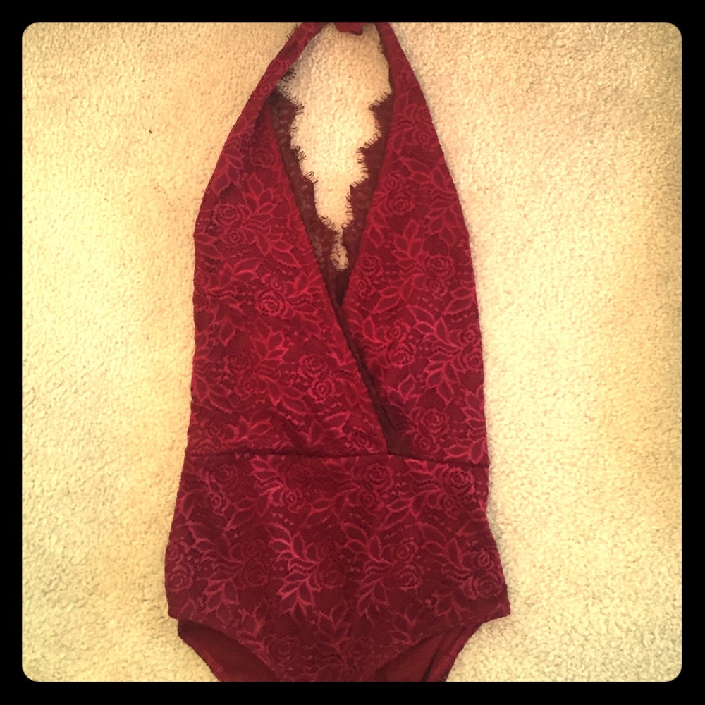 Lace Halter Body Suit