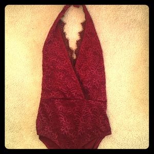 Lace Halter Body Suit