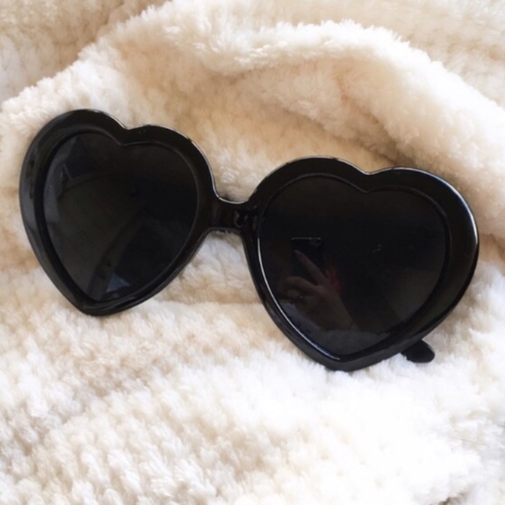 *SOLD* Black Heart Shaped Sunglasses
