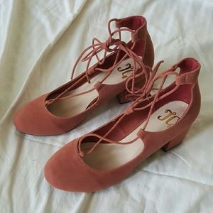 Journey Collection JC Lace Up Suede pink shoes