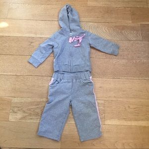 Grey and Pink Moschino Track Suit Size 12M