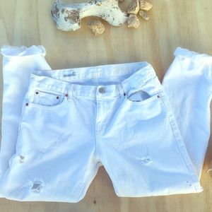 ⭐️ Sale! GAP distressed white boyfriend jeans