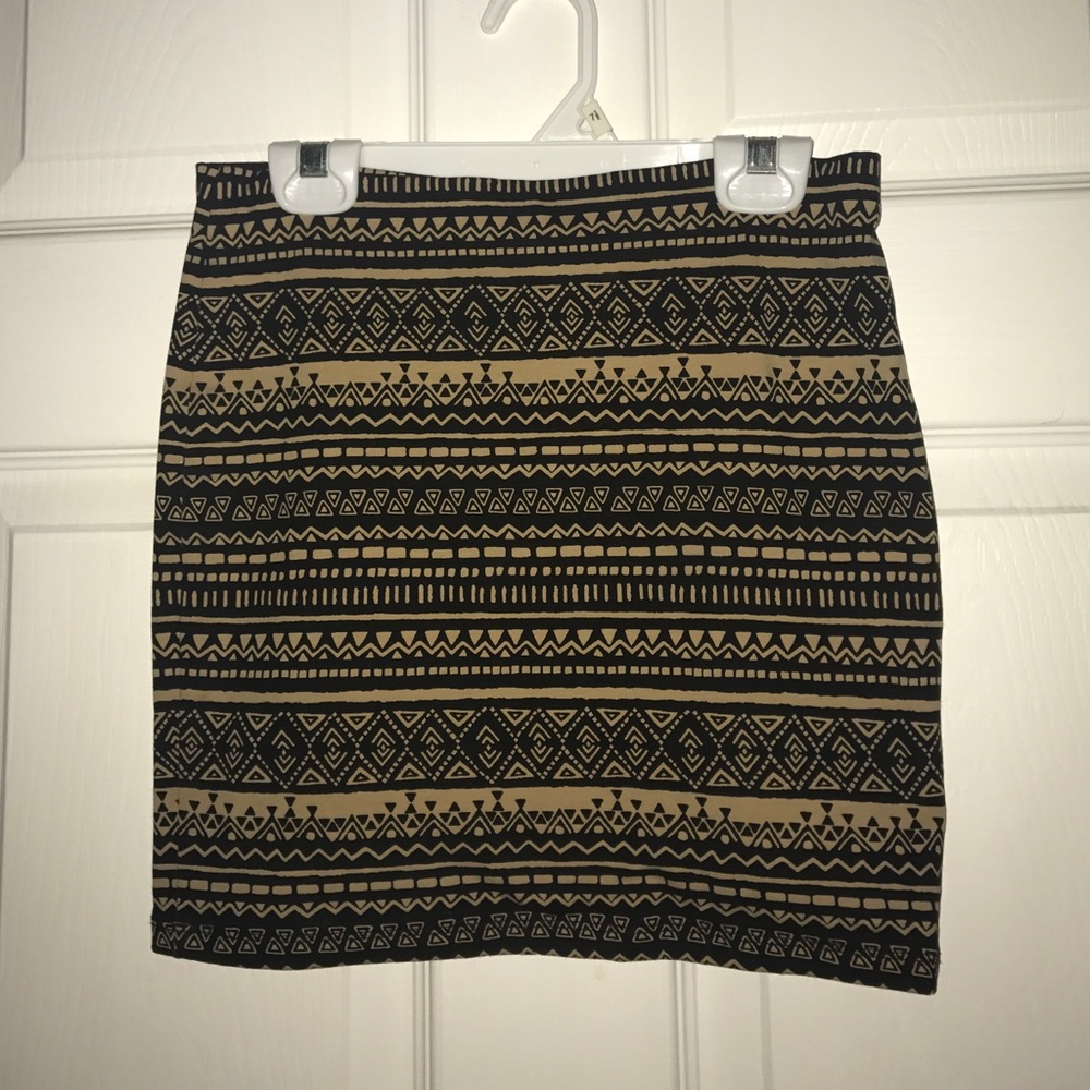 Aztec pattern cotton body con mini skirt