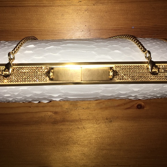 Thale Blanc Embellished Python Clutch - Picture 2 of 4