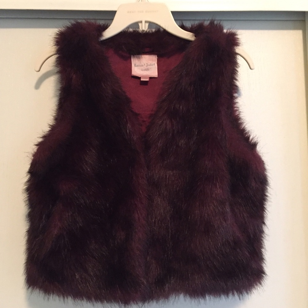 Burgundy fur vest