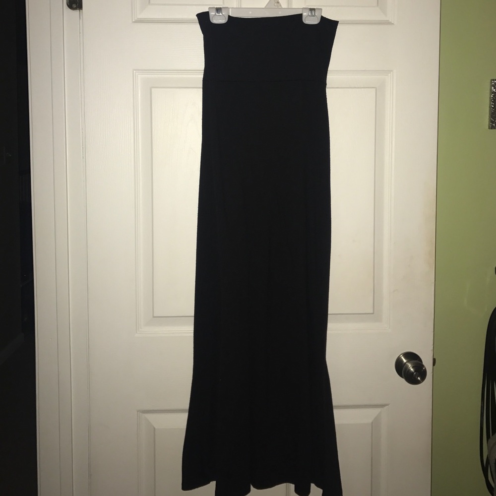 Black cotton maxi skirt