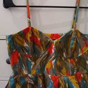 Mini spaghetti strap dress with bodice detail