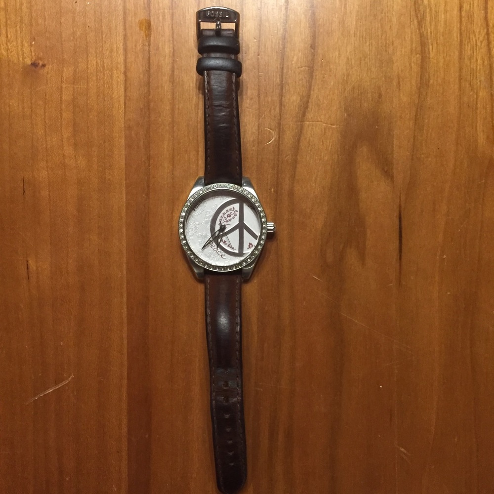 Fossil leather banded Peace Watch