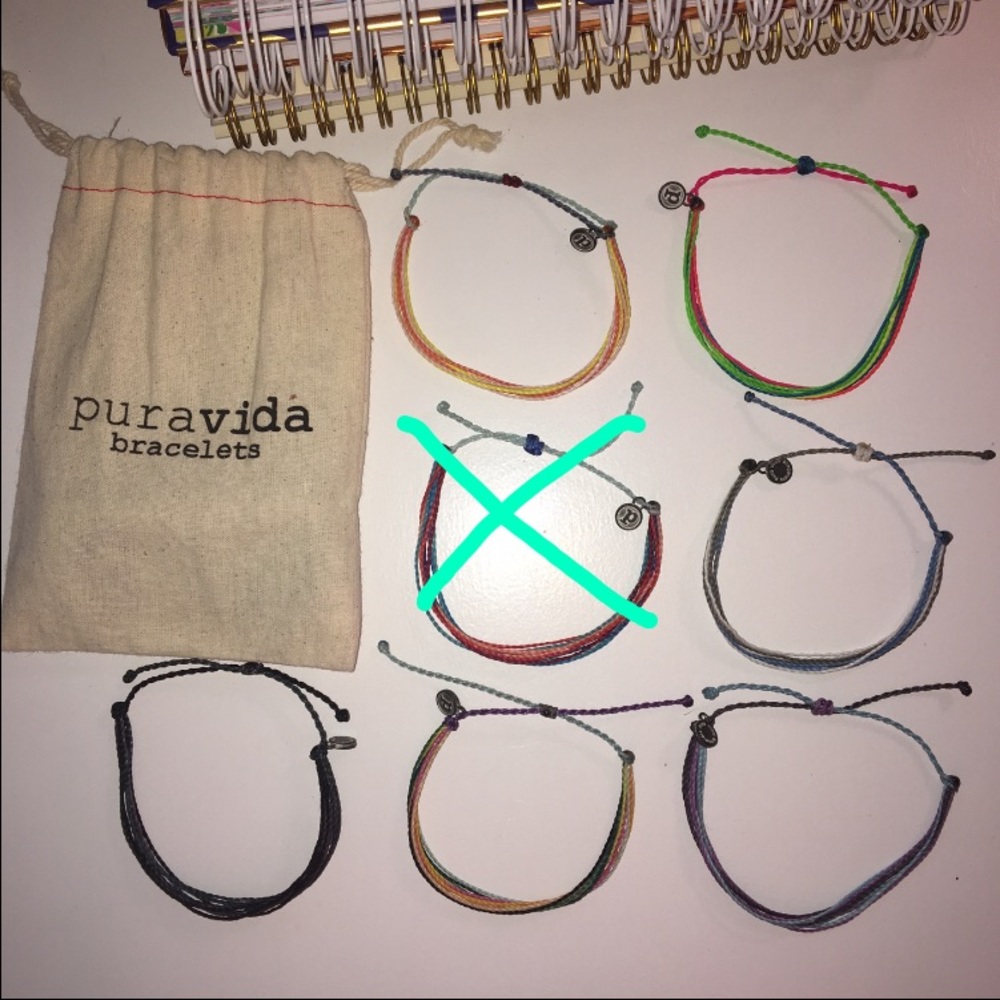 PURA VIDA BRACELET COMBO W/Drawstring Bag