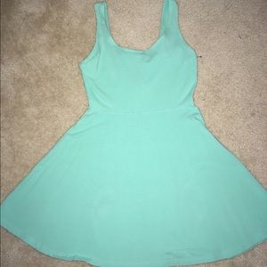 Teal Express skater dress
