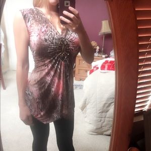 Venus Tops - Pink Multi Snake Print Top 👚🐍 Venus Tops - Pink Multi Snake Print Top 👚🐍