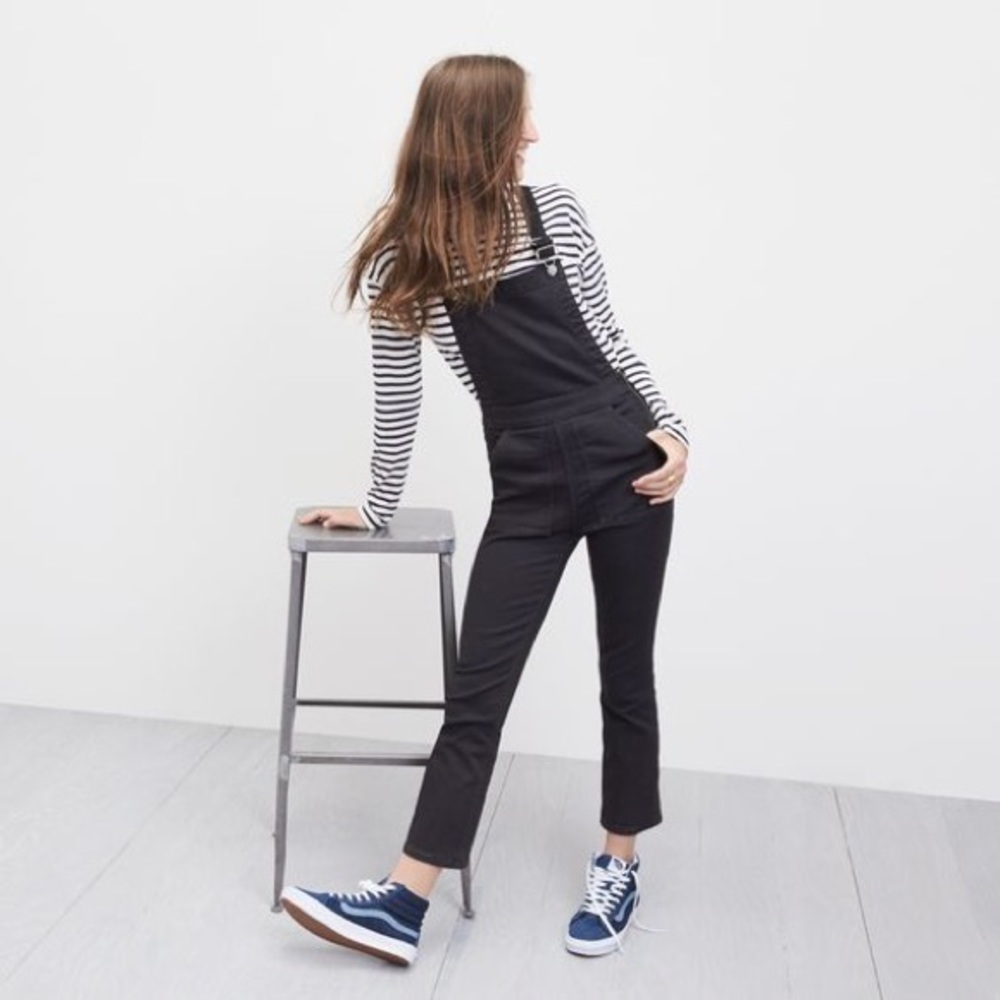 Madewell cali demi-boot overalls in black frost