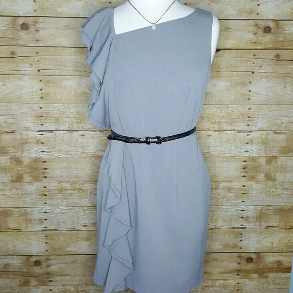 Calvin Klein Dresses & Skirts - Calvin Klein Gray Dress with Belt Sz. 10p