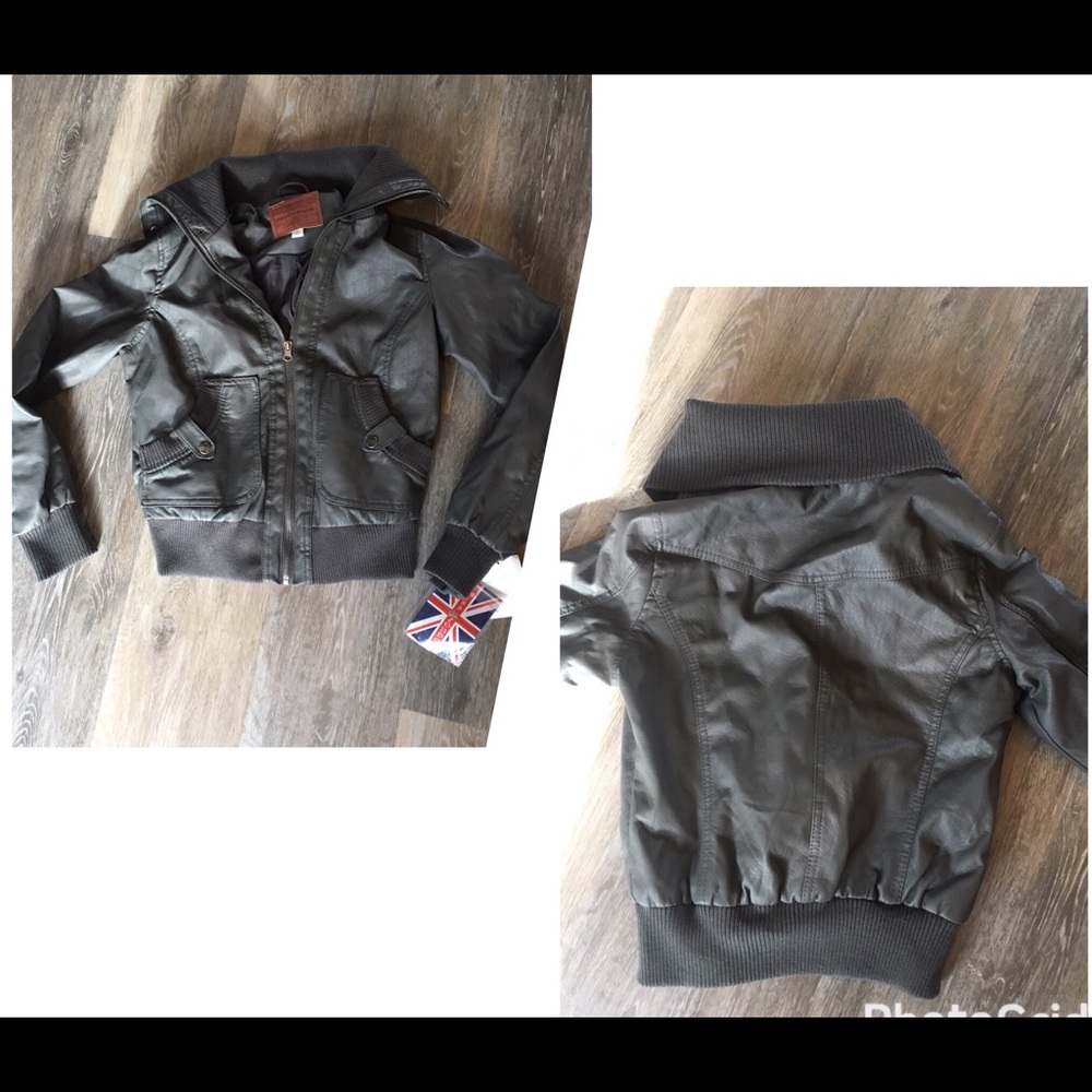 Miss London Charcoal Bomber Jacket NWT