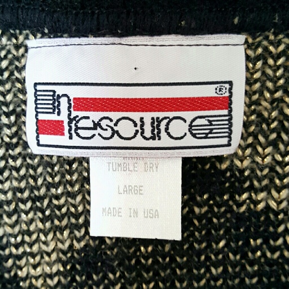 Vintage Black & Gold Diamond Checkered Cardigan - Picture 3 of 3