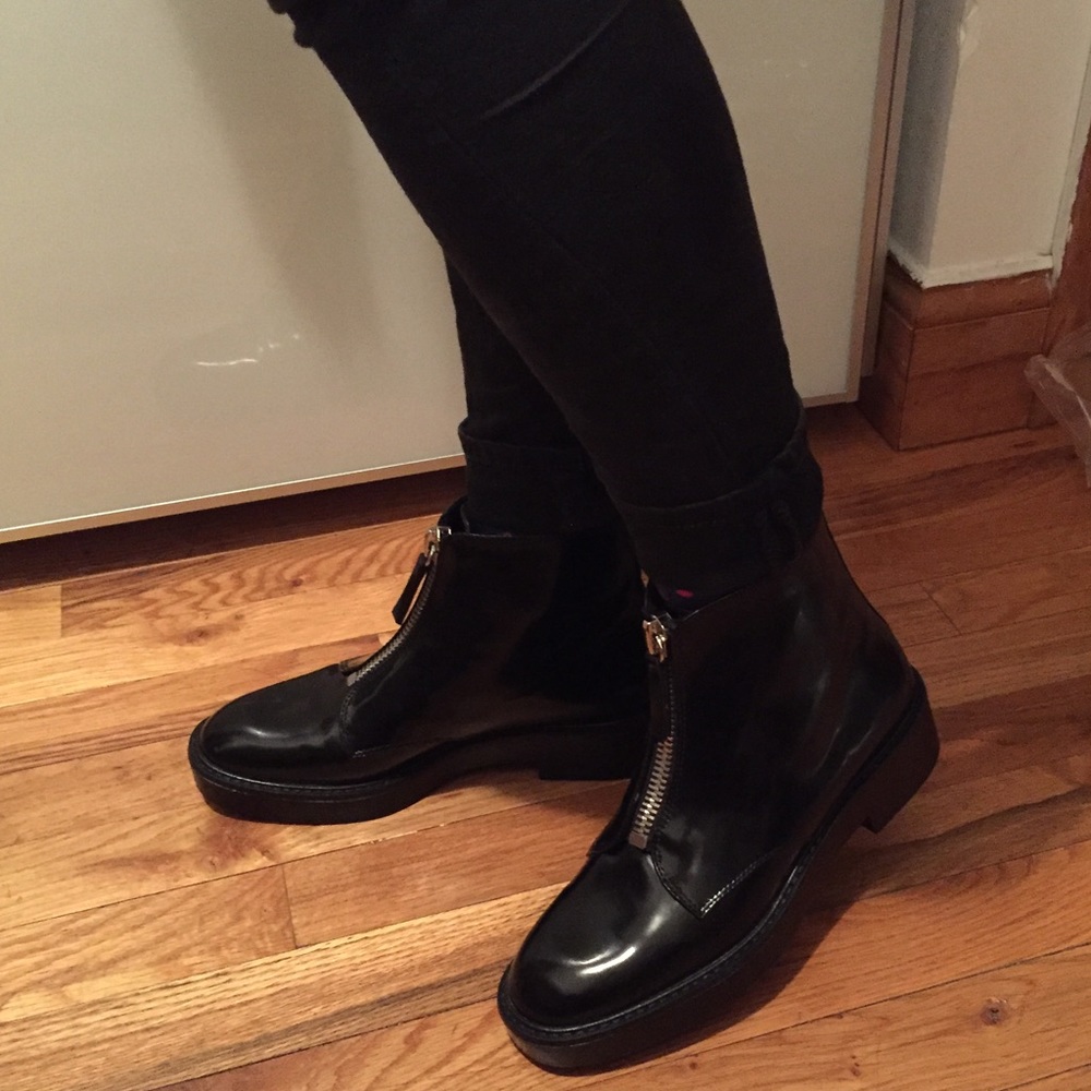 ❤SALE Zara Flat Ankle Boots W/ Zip 37 NWT - Picture 5 of 8