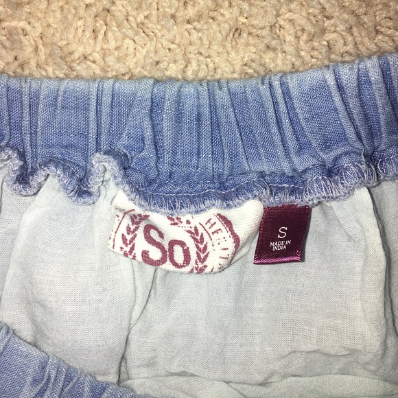 Boho Cutout Chambray Skirt - Picture 2 of 3