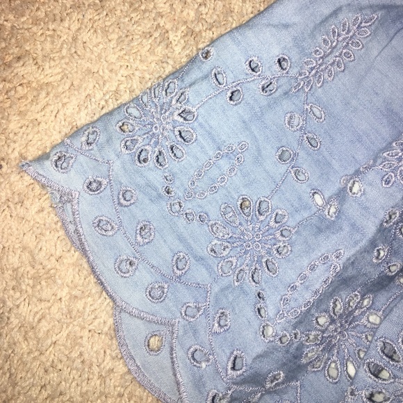 Boho Cutout Chambray Skirt - Picture 3 of 3
