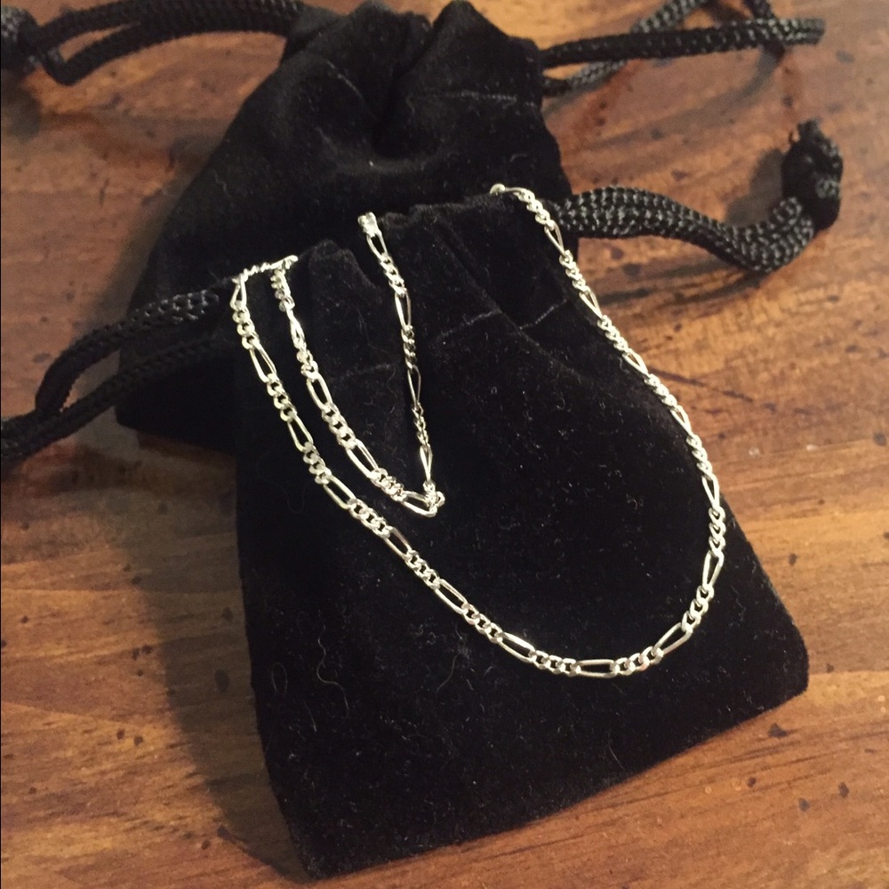 Italian 925 Sterling Silver Figaro Chains