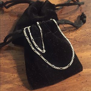 Italian 925 Sterling Silver Figaro Chains