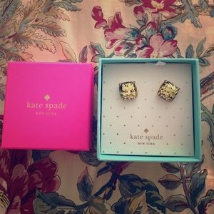 New Kate spade gold glitter earrings